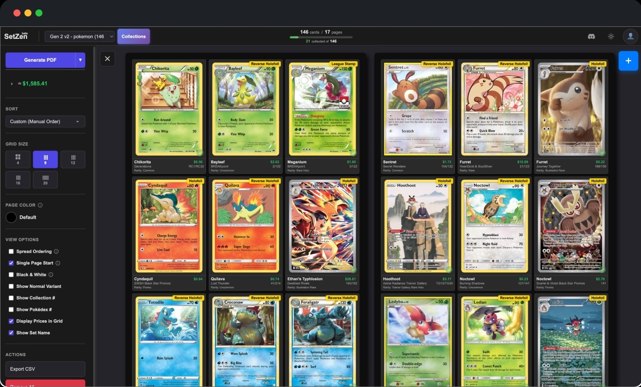 SetZen - tcg collection designer SetZen - tcg collection designer